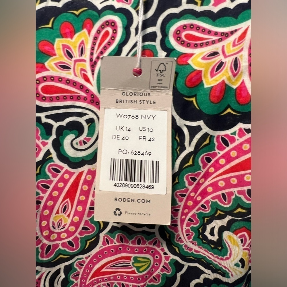 NWT Boden Daria Cotton Midi Dress in Blue Lyst Size 10 - Picture 13 of 13